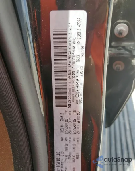 2019 Ram 1500 Longhorn z USA, uszkodzony, nr VIN 1C6SRFKT2KN815810